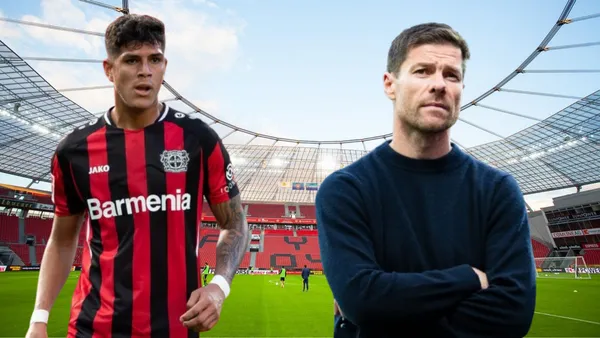 Piero Hincapié y Xabi Alonso (Foto tomada de: Wikipedia/Piero Hincapié/España)