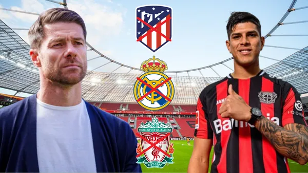 Piero Hincapié y Xabi Alonso (Foto tomada de: Wikipedia/Piero Hincapié/Marca)