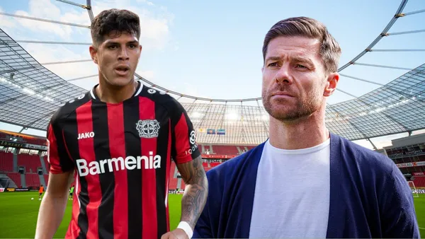 Piero Hincapié y Xabi Alonso (Foto tomada de: Wikipedia/Piero Hincapié/Marca)