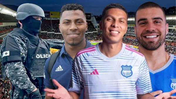 Policía, Luis Fernando León, Alexander González y Pedro Ortiz (Foto tomada de: Primicias/Policía Nacional/Emelec)