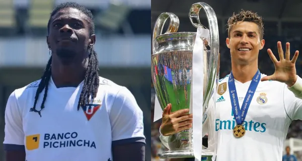 Ricardo Adé no para de ganarse el aplauso de los hinchas de Liga de Quito, porque está en modo Cristiano Ronaldo