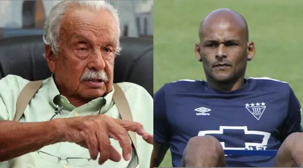 Rubén Olivera llegó como la gran figura a LDU pero no le fue nada bien, y el directivo Rodrigo Paz ya no sabía como se llamaba