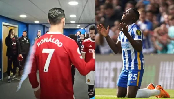 Se filtró una imagen de Moisés Caicedo junto a CR7 mientras estaban en los camerinos antes de salir