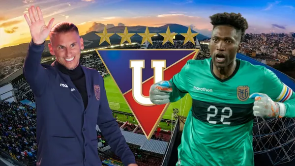 Sebastián Beccacece y Alexander Domínguez (Foto tomada de: Liga de Quito/API/Wikipedia)