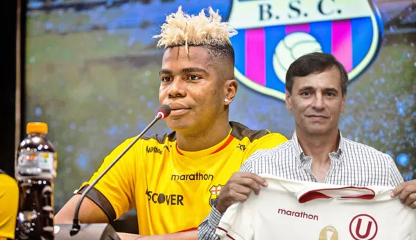 Segundo Portocarrero, al lado su entrenador en Universitario, Fabián Bustos. FOTO: Radio La Red