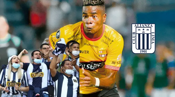 Segundo Portocarrero con la camiseta de Barcelona SC, al lado los hinchas de Alianza Lima. FOTO: La República