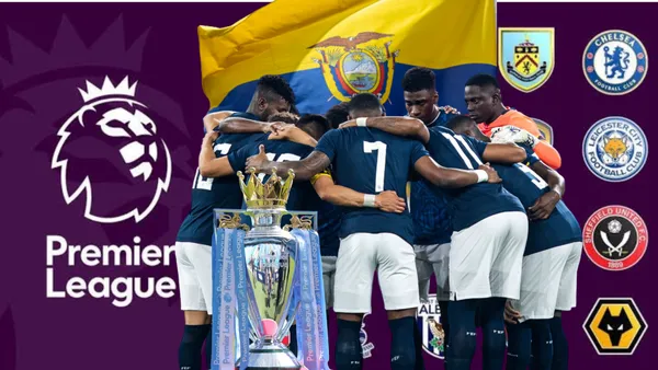 Selección Ecuador abrazados, trofeo Premier League. Foto tomada de: La Tri/Premier League
