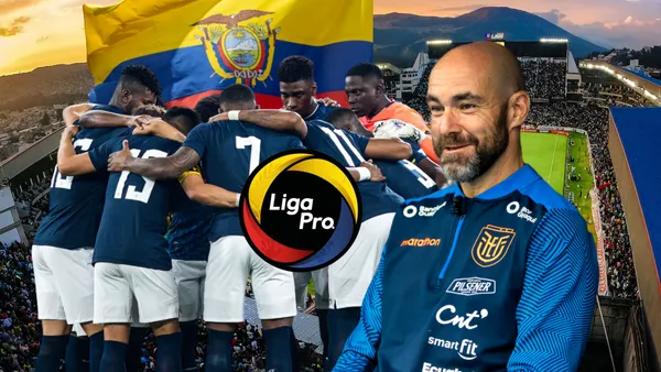 Selección Ecuador, logo Liga Pro, Félix Sánchez sonriendo. Foto tomada de: PESLogos/La Tri