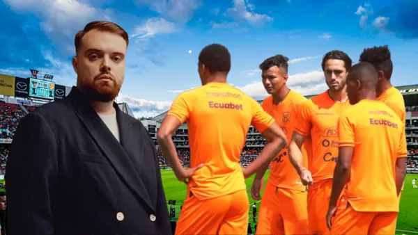 Selección Ecuatoriana e Ibai Llanos (Foto tomada de: Liga de Quito/APi/Ibai Llanos)