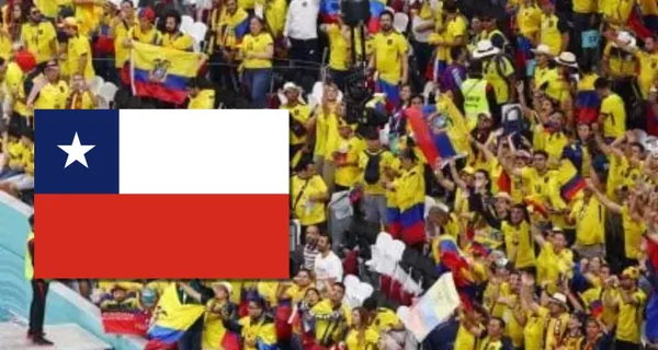 Selección Ecuatoriana enfrentó a Qatar en el debut del Mundial y los aficionados tricolores no se olvidaron de Chile