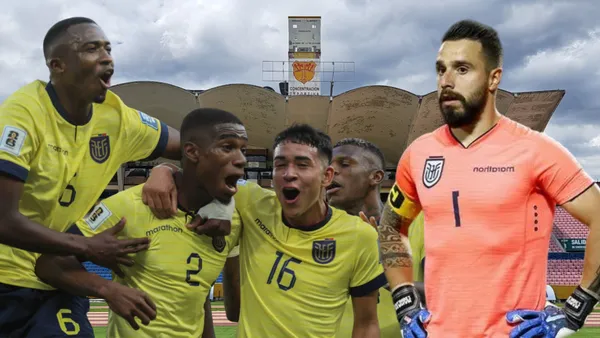 Selección Ecuatoriana y Hernán Galíndez en el Estadio Olímpico Atahualpa (Foto tomada de: Primicias/La Tri)