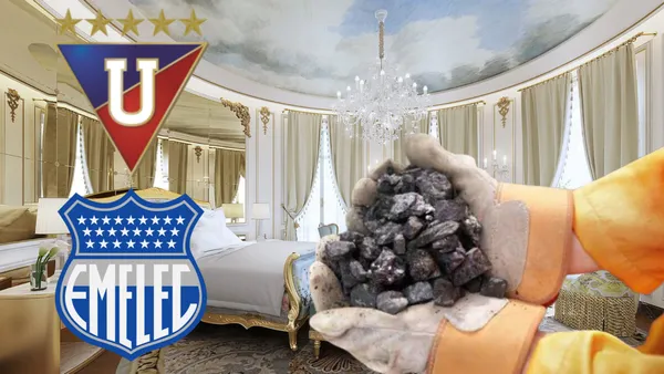 Sellos de Liga de Quito y Emelec en un hotel de lujo (Foto tomada de: El Mundo/Gestión/Wikipedia)