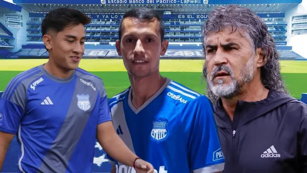 Tommy Chamba, Andrés Ricaurte y Leonel Álvarez (Foto tomada de: Emelec/Tommy Chamba)