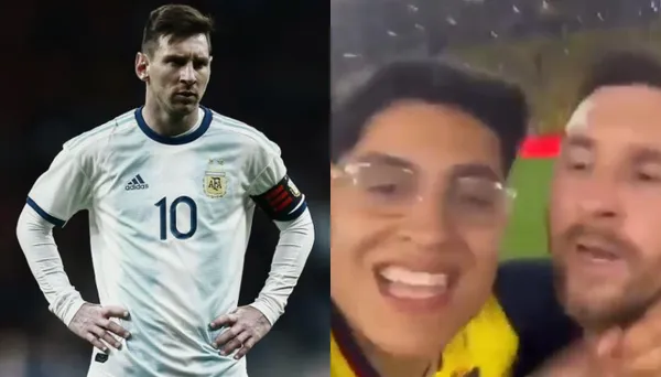 Una de las imágenes que se viralizó fue la del hincha que se metió a la cancha a pedirle una foto a Messi
