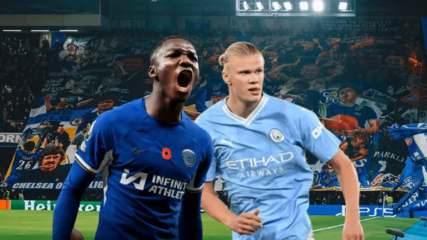 Uno de los grandes duelos entre Moisés Caicedo y Haaland