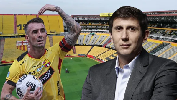 Varsky y Damián Díaz en el Estadio Monumental (Foto tomada de: Extra/API/CNN)