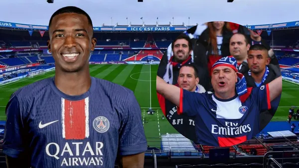 Willian Pacho e hinchas de PSG (Foto tomada de: TyC Sports/PSG/El Confidencial)