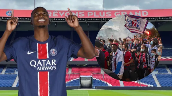 Willian Pacho e hinchas del PSG (Foto tomada de: Descubre París/PSG/TyC)