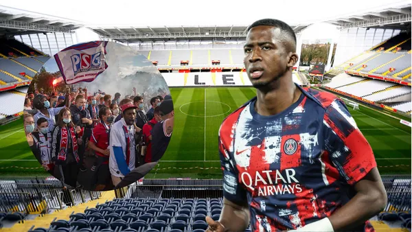 Willian Pacho e hinchas del PSG (Foto tomada de: El País/Blue/TyC)