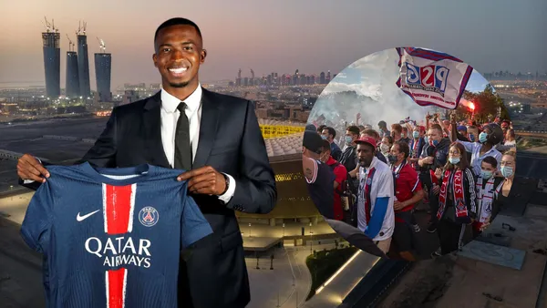 Willian Pacho e hinchas del PSG (Foto tomada de: GQ/PSG/TyC)