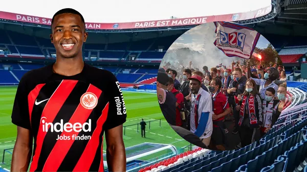 Willian Pacho e hinchas del PSG (Foto tomada de: Monparigo/Eintracht Frankfurt/TyC Sports)