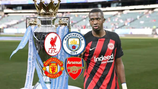 Willian Pacho, escudos equipos Inglaterra. Foto tomada de: Eintracht Frankfurt/Pes Logos