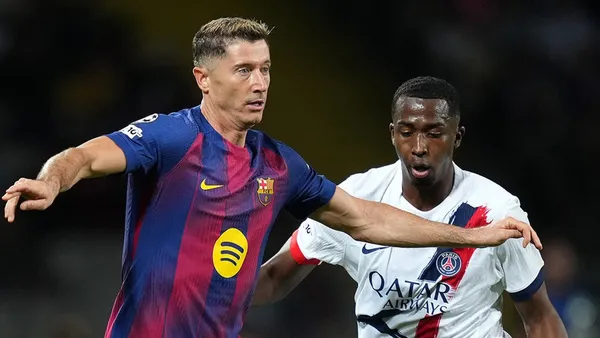 Willian Pacho-Robert Lewandowski / Foto: PSG