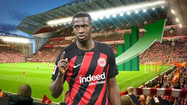 Willian Pacho señalando. Foto tomada de: Eintrach Frankfurt