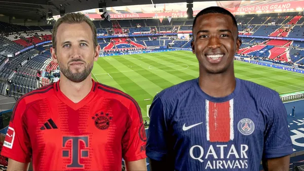 Willian Pacho y Harry Kane (Foto tomada de: Wikipedia/PSG/Bundesliga)