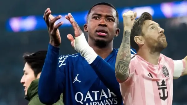 Willian Pacho y Lionel Messi