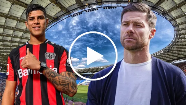 Xabi Alonso y Piero Hincapié en el Stadio Olimpico (Foto tomada de: Roma/Piero Hincapié/DIEZ)