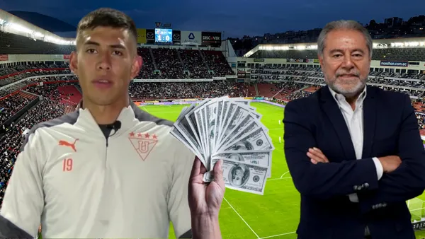 Zaid Romero e Isaac Álvarez en el Estadio Rodrigo Paz Delgado (Foto tomada de: Primicias/Liga de Quito/Metro)