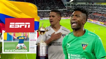 Copa Libertadores, Alex Arce, Alexander Domínguez gritando. Foto tomada de: Liga de Quito/ESPN