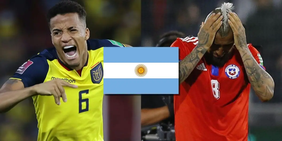 Ecuador está en el Mundial y Chile lo verá por TV. En las redes circula el canto que les dedicaron a los de la Estrella Solitaria desde Argentina