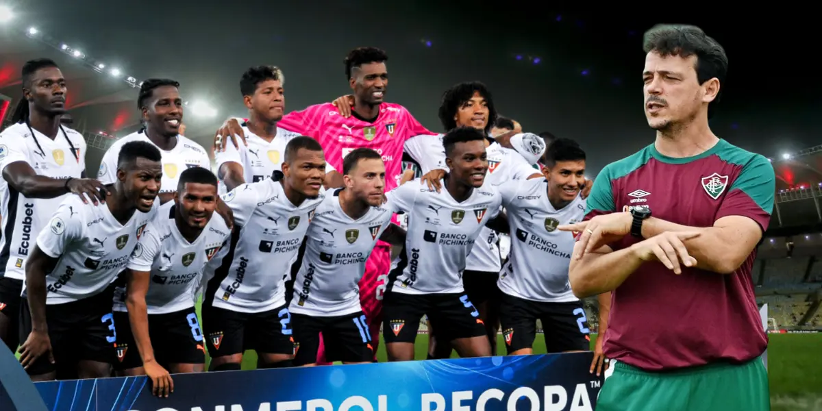 El gesto del DT de Fluminense Fernando Diniz con los jugadores de LDU