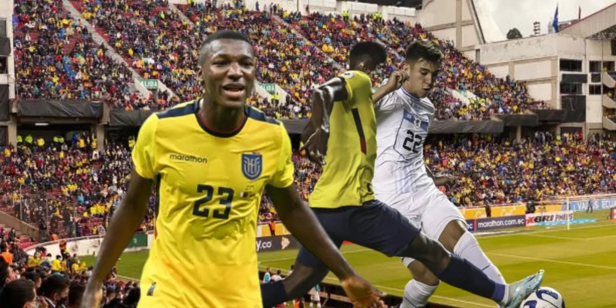 El gesto de enojo de Moisés Caicedo tras el gol de Uruguay