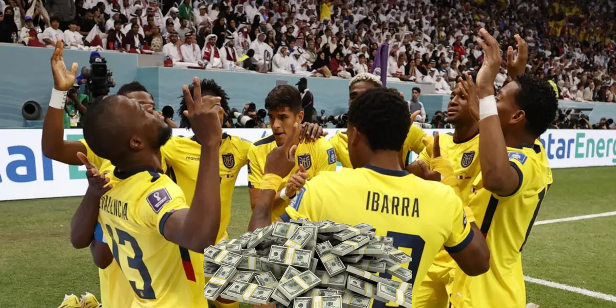 La Selección Ecuatoriana celebrando en Qatar 2022. 
