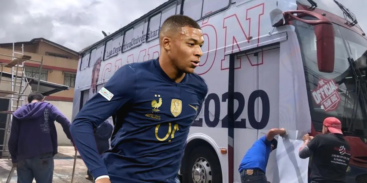 Los franceses se quedaron con el bus empapelado tal como pasó con Liga de Quito