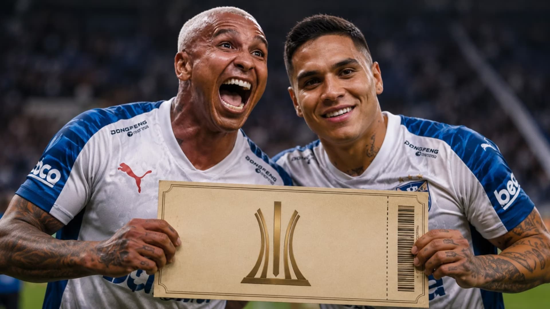 Jugadores de LDU y el boleto de la Libertadores