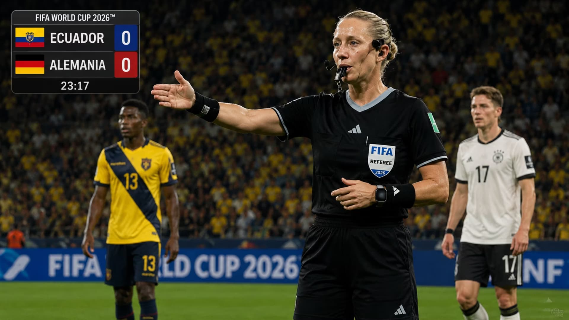 Tori Penso dirigiendo un partido