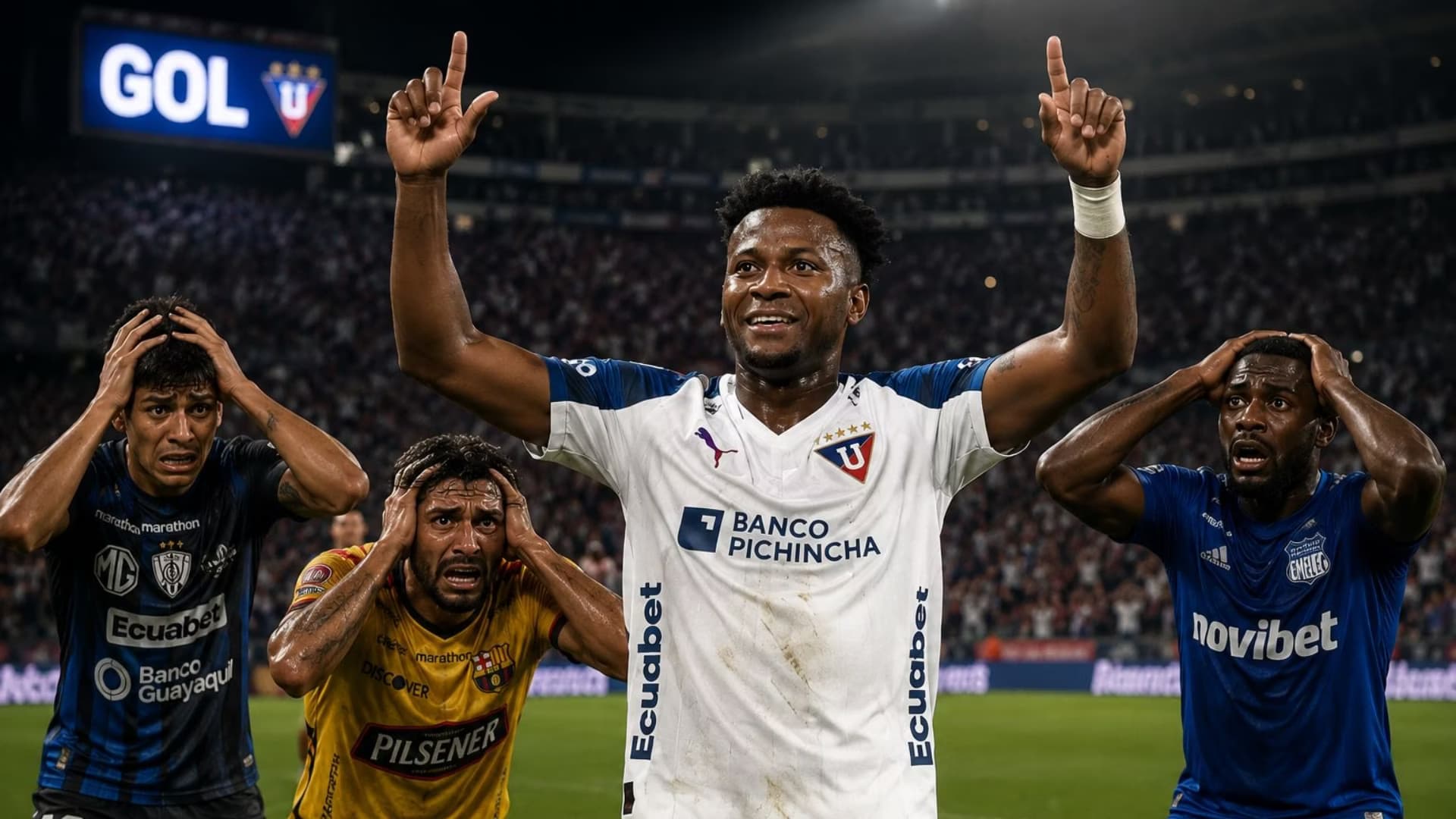 Michael Estrada celebrando con LDU