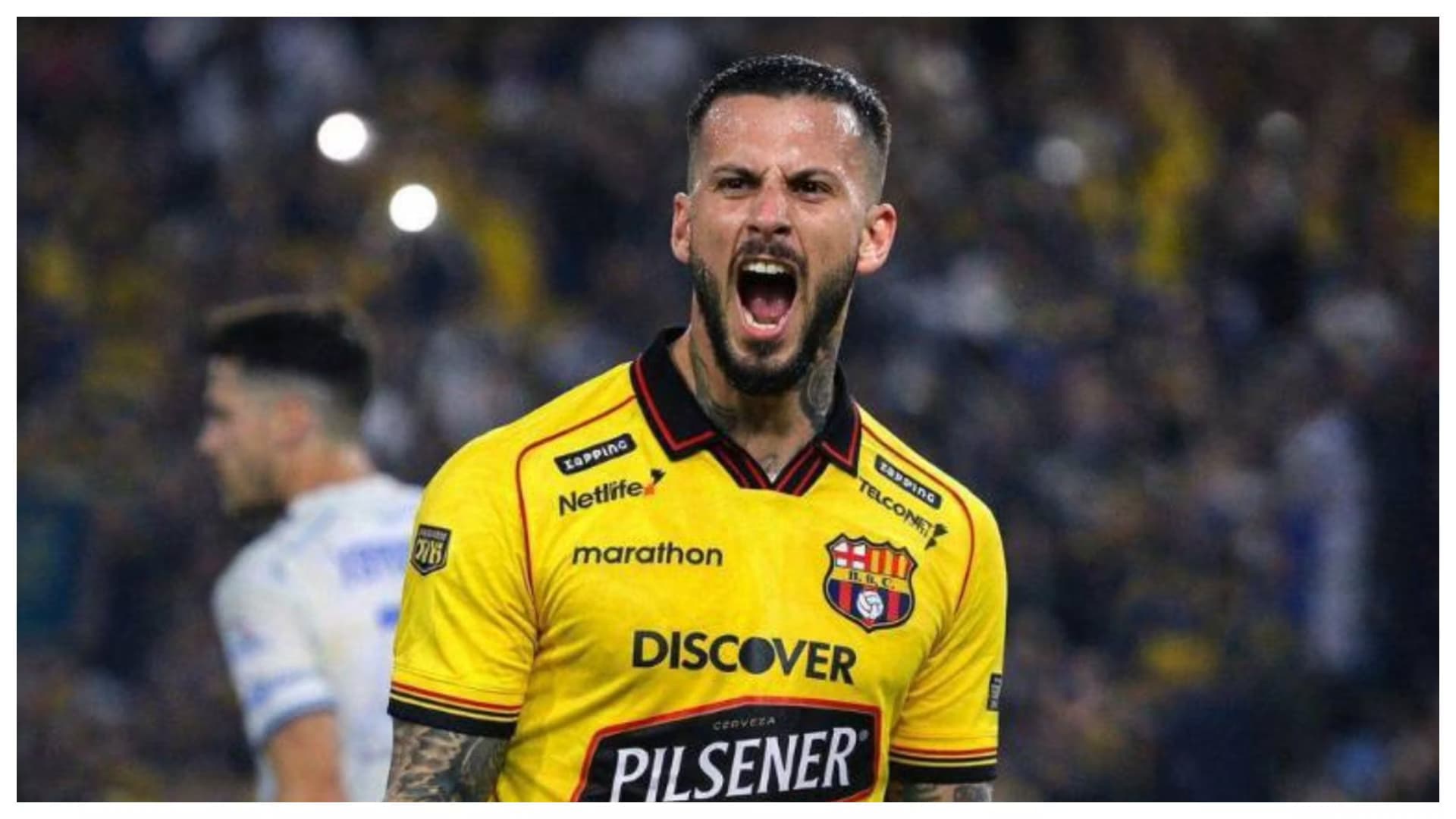 Benedetto gritando un gol con Barcelona SC