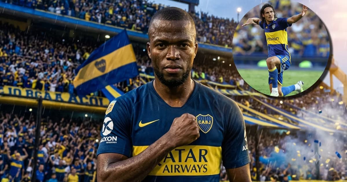 Enner Valencia con la camiseta de Boca Juniors