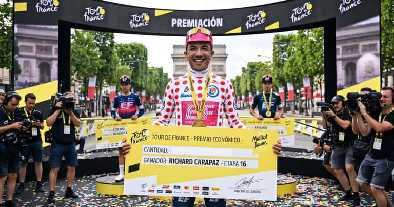 La millonaria cifra que ganó Richard Carapaz en el Tour de Francia 2026 tras una actuación histórica