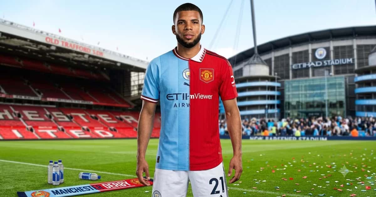 Pedro Vite con la camiseta de Manchester City y United