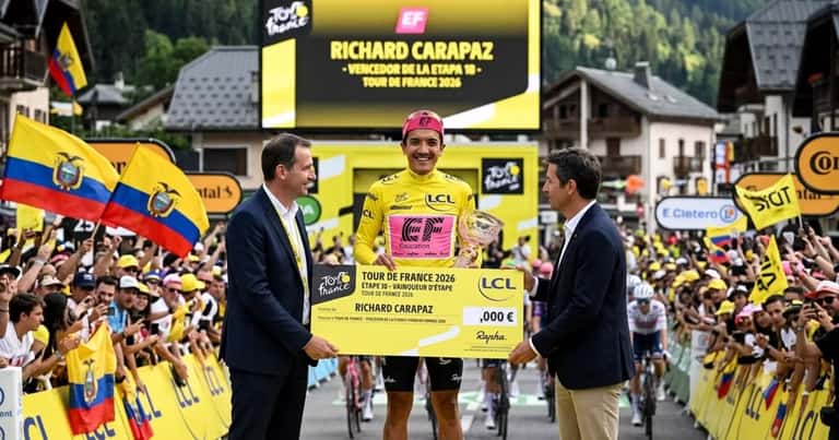 Richard Carapaz conquista la etapa 18 del Tour de Francia y gana un premio de 11.000 euros