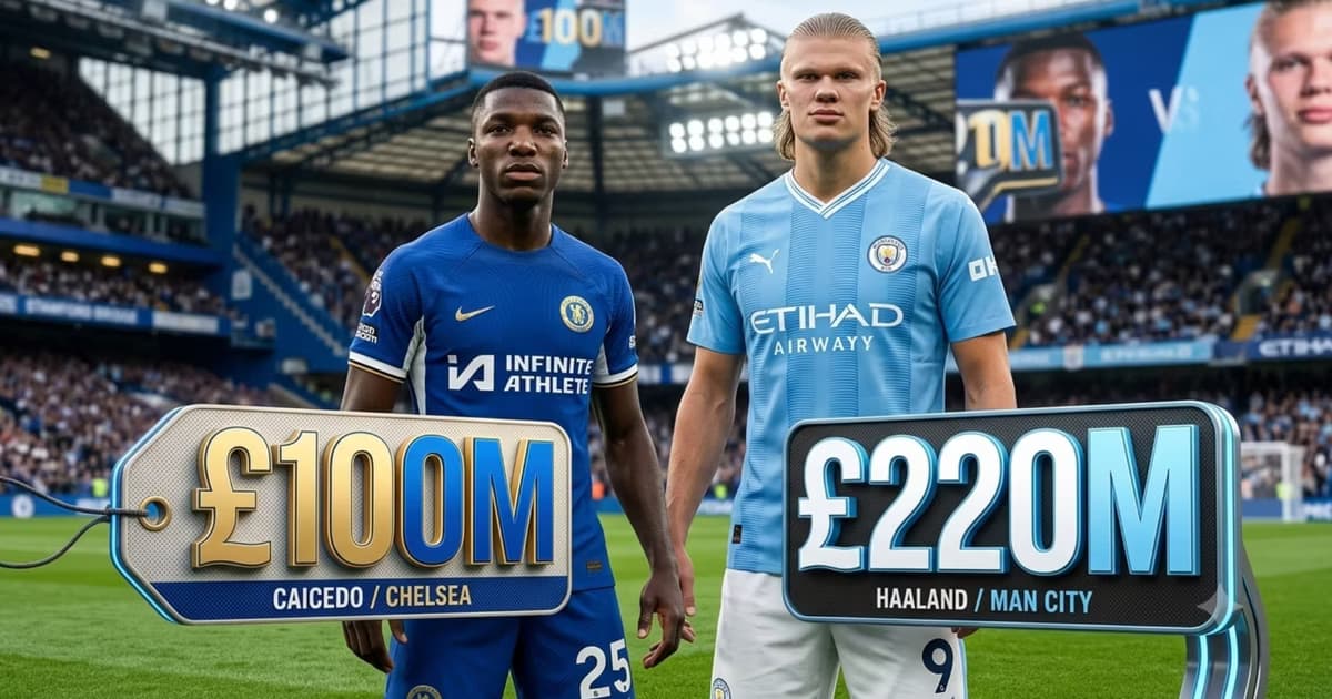 Haaland y Moisés Caicedo con su precio de mercado