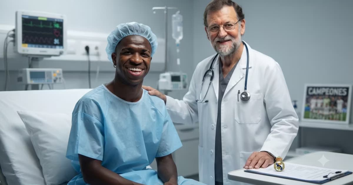 Vinicius junto a un doctor
