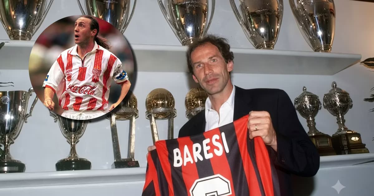 Franco Baresi y Alex Aguinaga