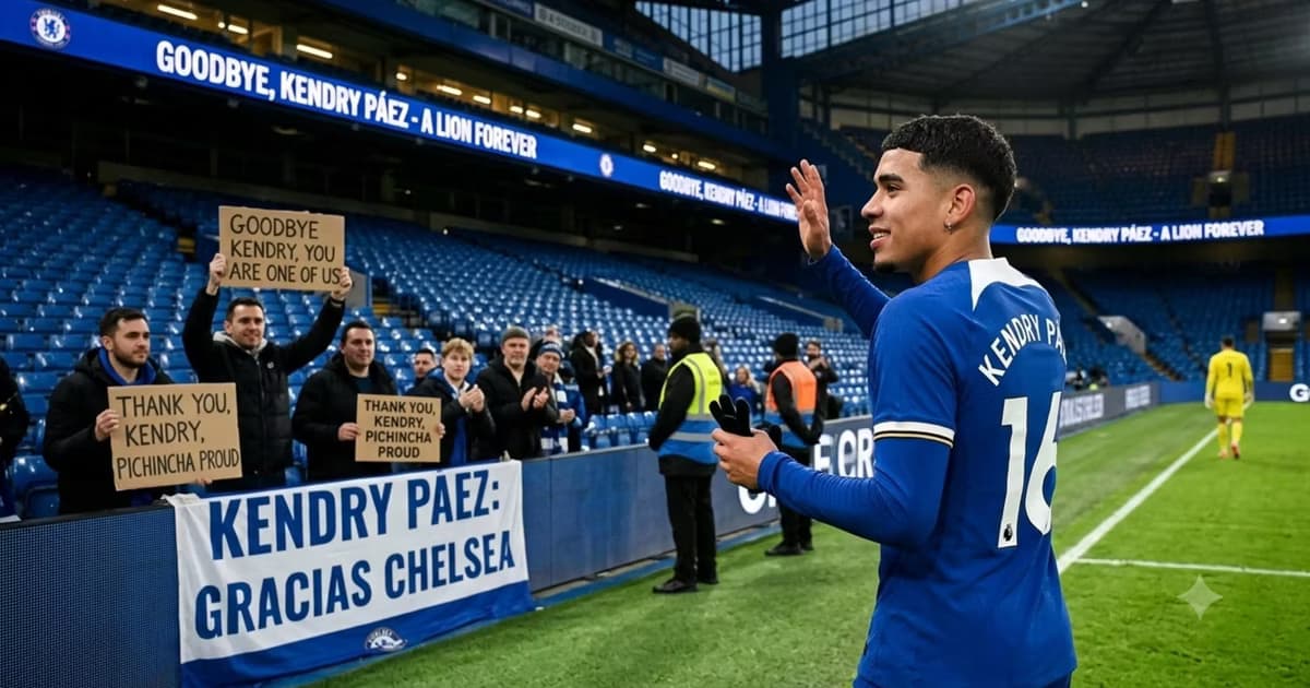 Kendry Páez despidiéndose del Chelsea